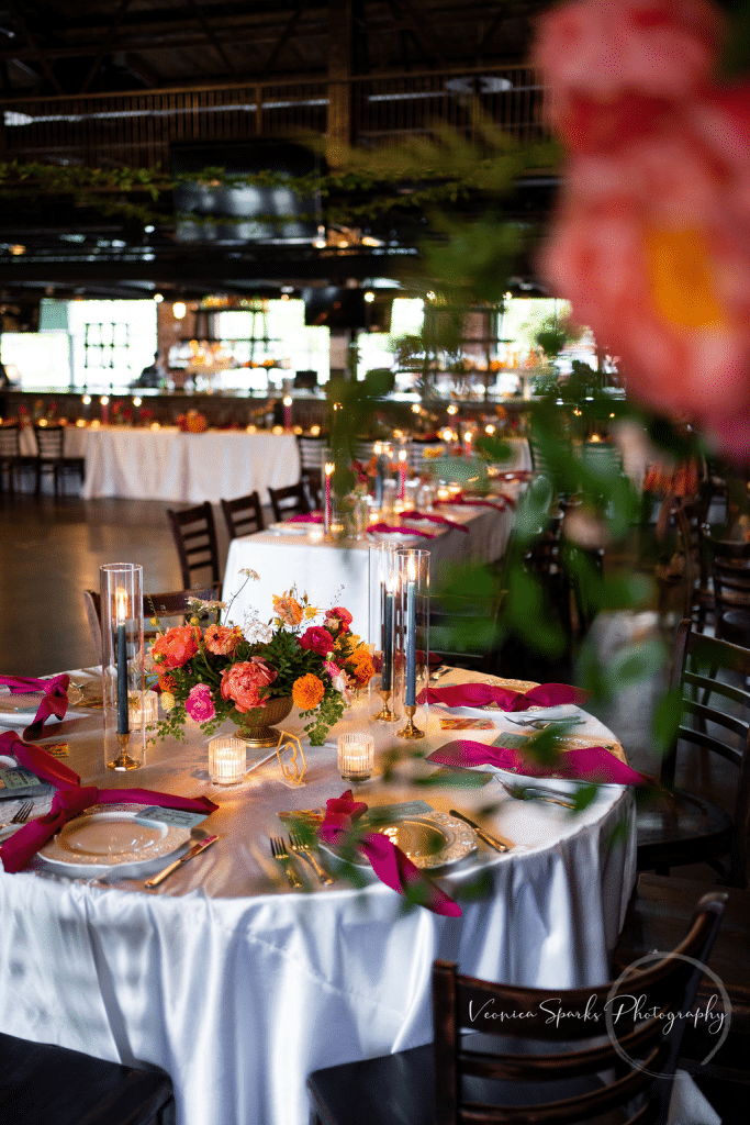 Mile High Station Wedding Dinner tables Denver