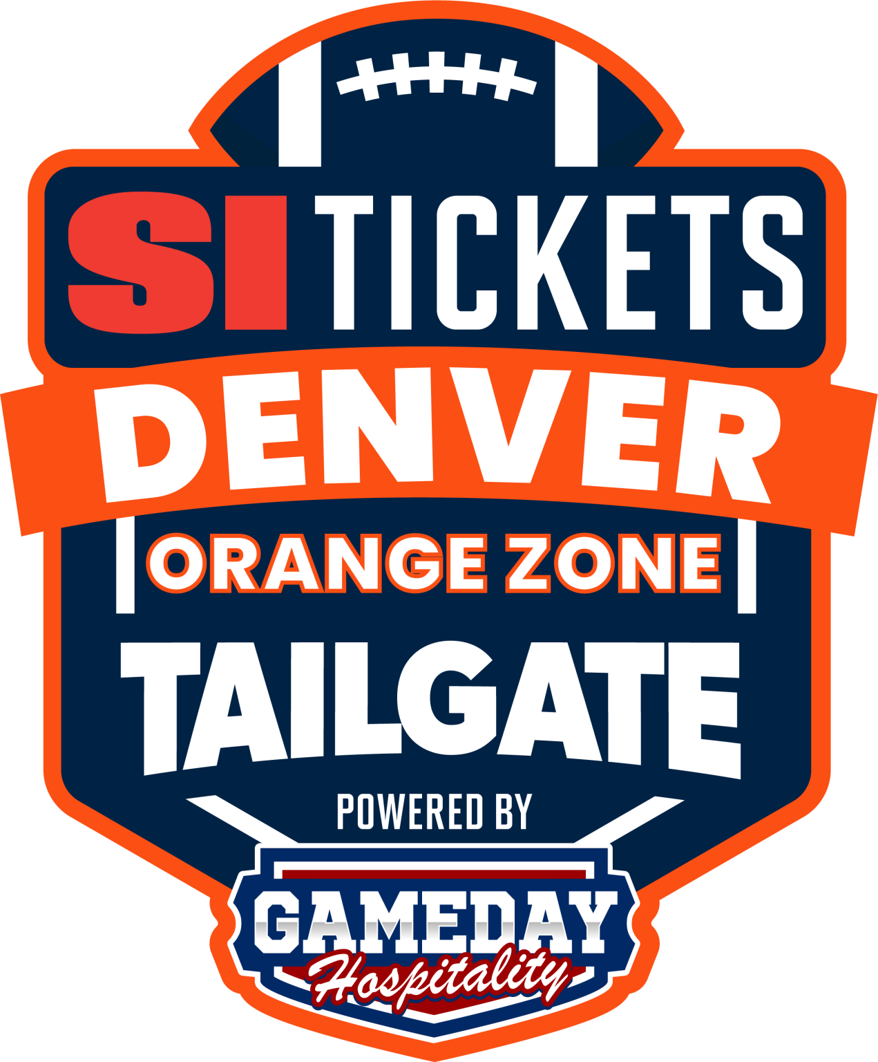 SI Tickets Tailgate Experiences Denver Orange Zone Logo V1